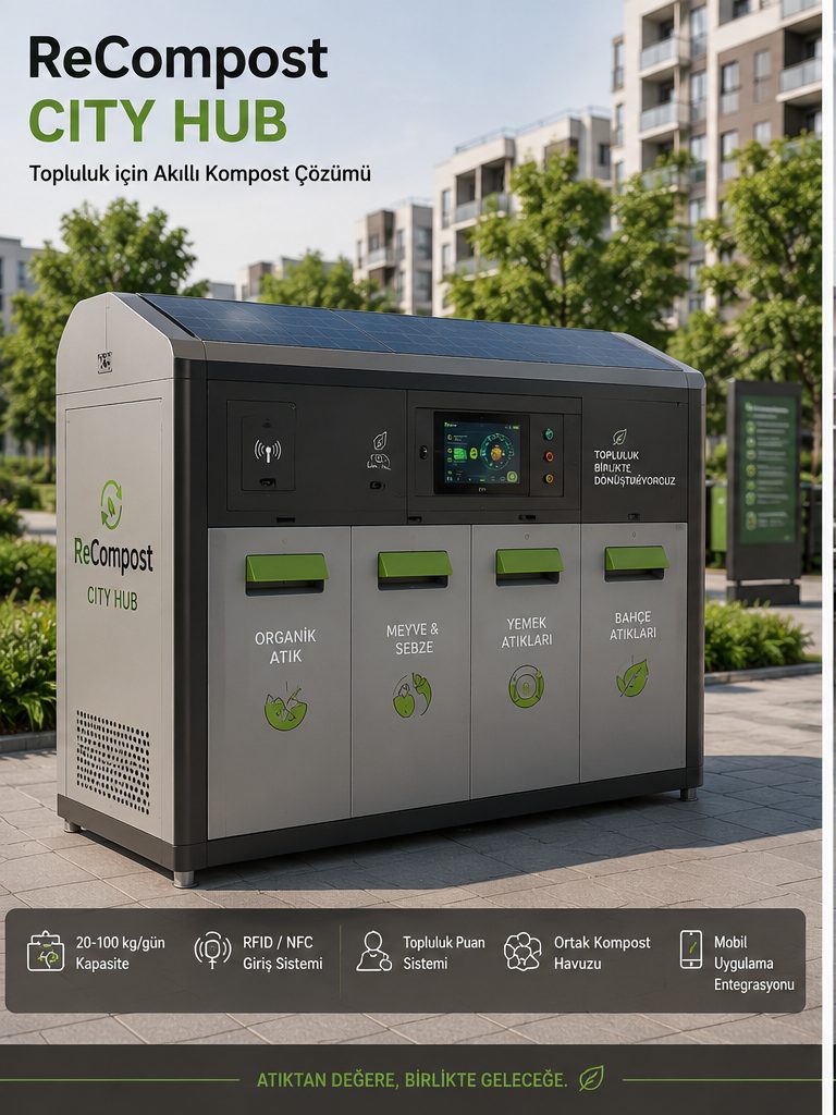 ReCompost City Hub organik atık istasyonu tasarım görseli